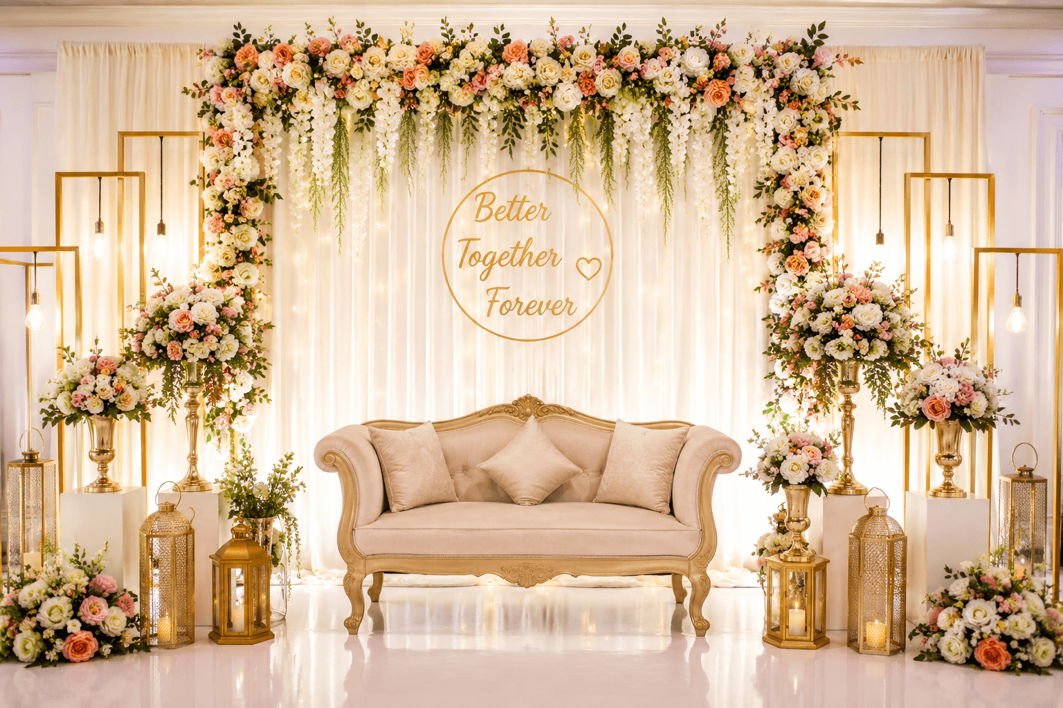 20 Wedding Photo Gallery Backdrop Ideas for Photo Booth and Guest Areas